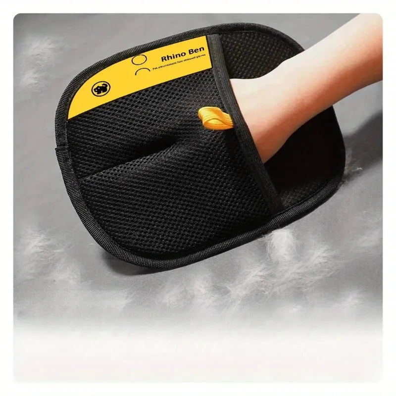Gant de toilettage 2-en-1 pour chiens et chats — anti-poils, lavable