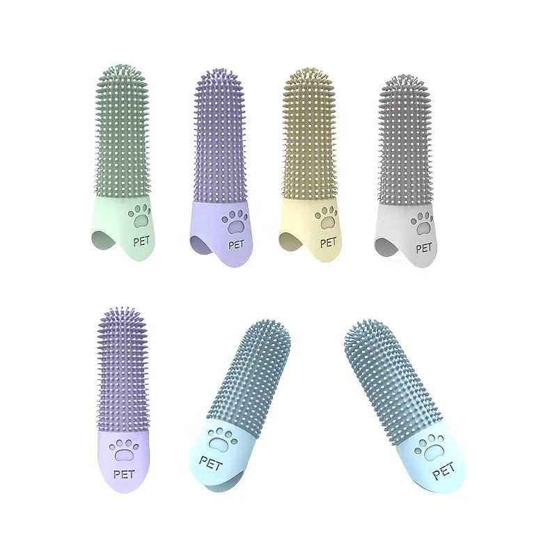 Brosse à Dents de Doigt en Silicone pour Chien et Chat