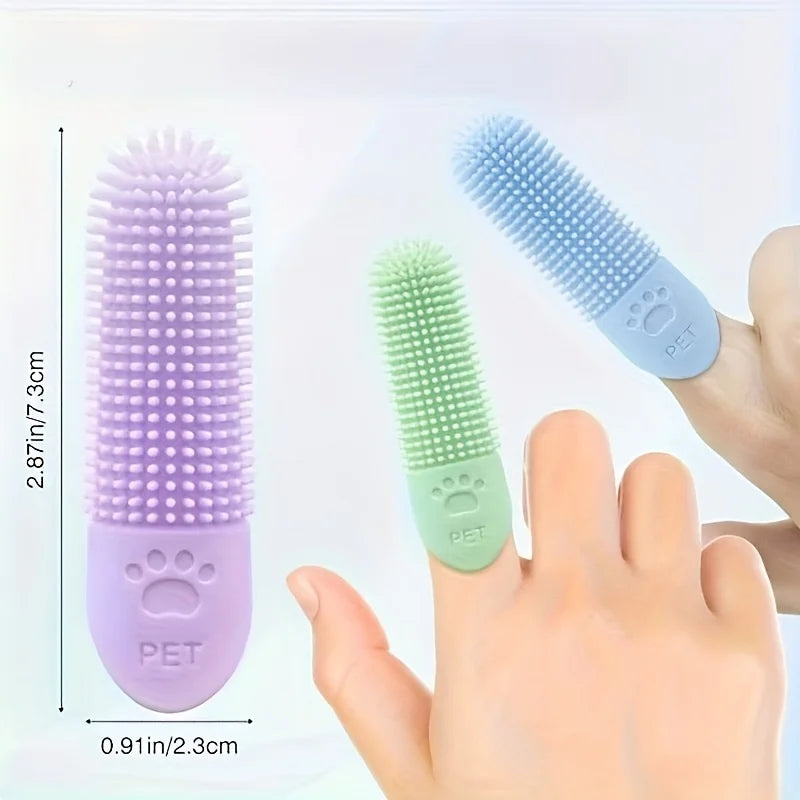 Brosse à Dents de Doigt en Silicone pour Chien et Chat